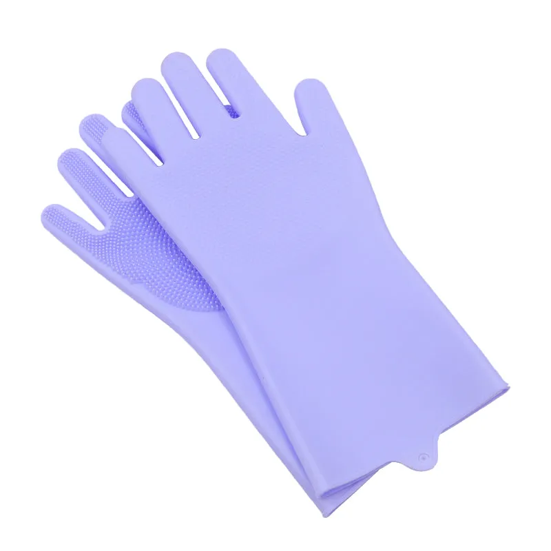 1 Pair Dish Washing Gloves Magic Silicone Dishes Cleaning Gloves