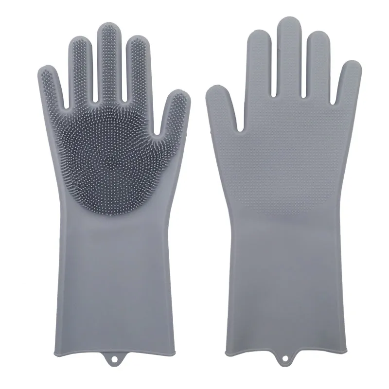 1 Pair Dish Washing Gloves Magic Silicone Dishes Cleaning Gloves