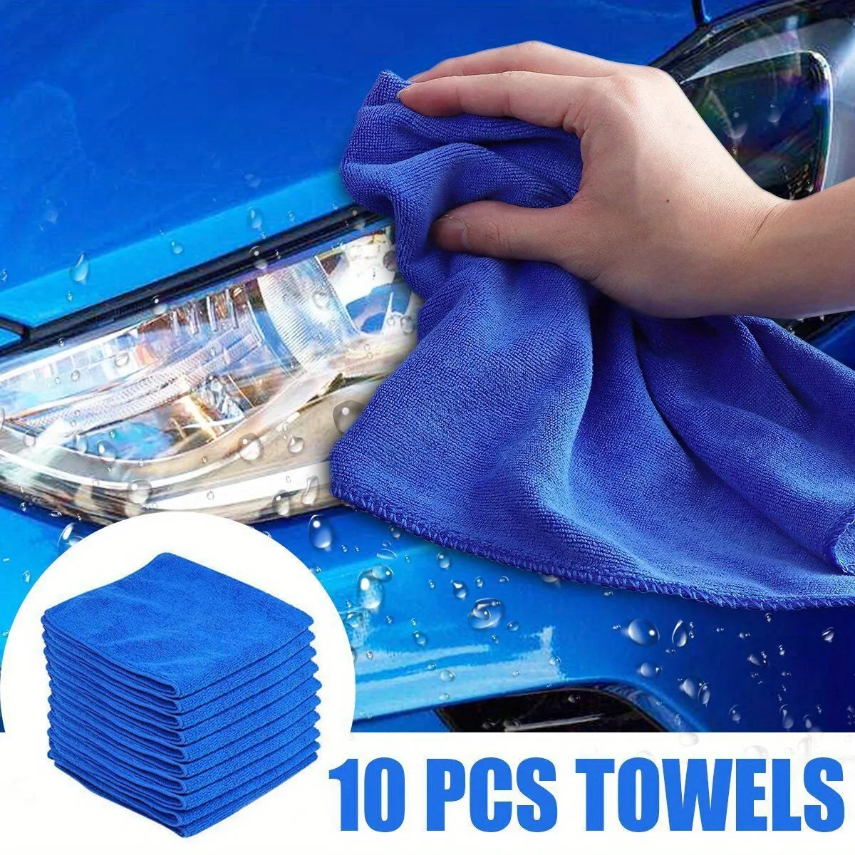 10pcs Microfiber Towel Set Perfect for Car  Household Cleaning