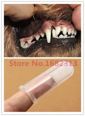 2015 Super Soft Pet Finger Toothbrush Teddy Dog Brush Bad Breath Tartar Teeth Care Dog Cat Cleaning Supplies