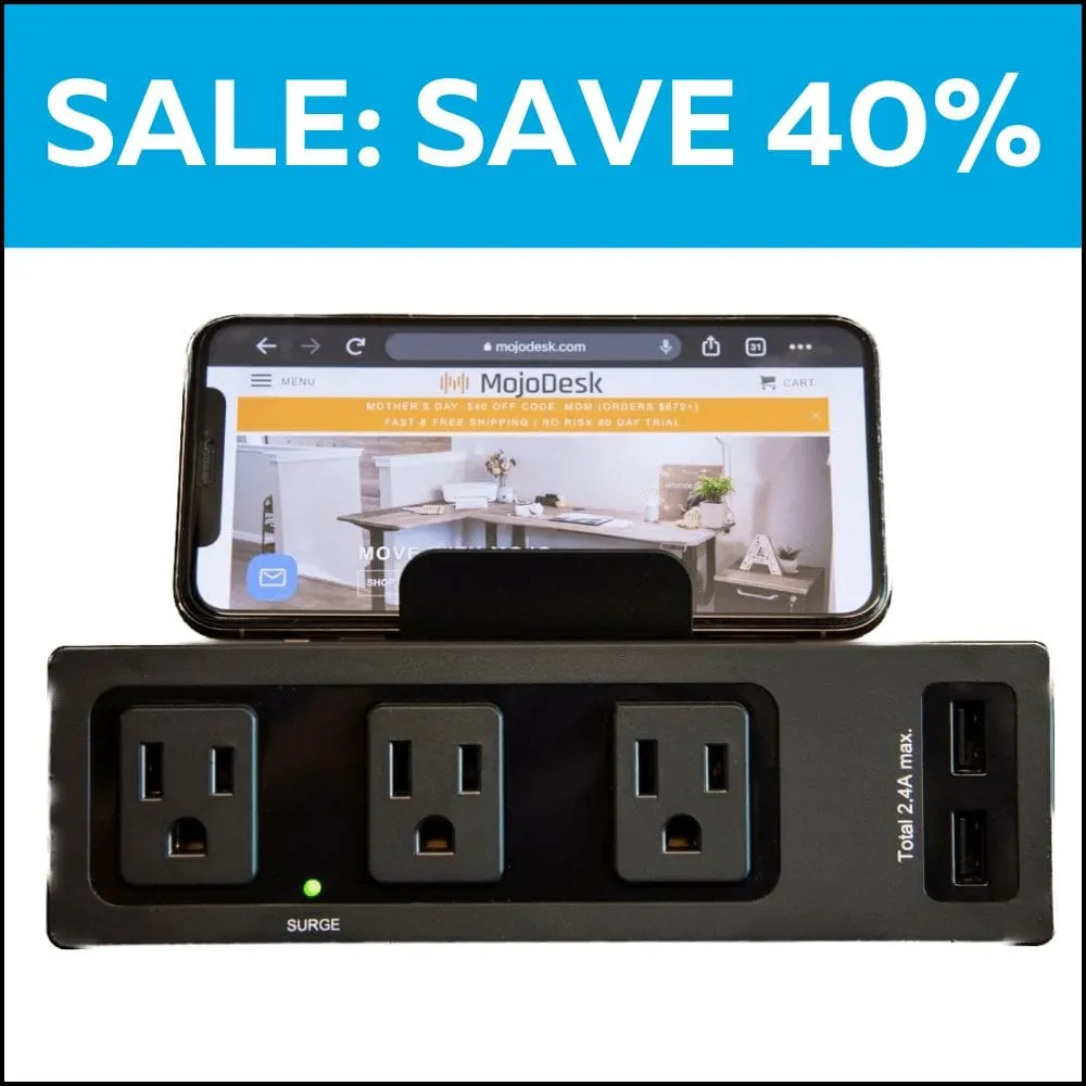 3 Outlet 2 USB Desktop Power Bar