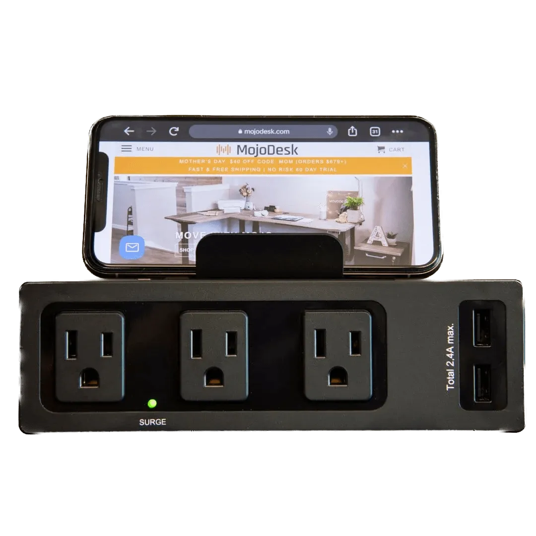 3 Outlet 2 USB Desktop Power Bar