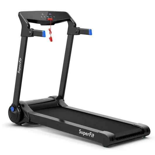 3HP Electric Folding Treadmill with Bluetooth Speaker-Blue