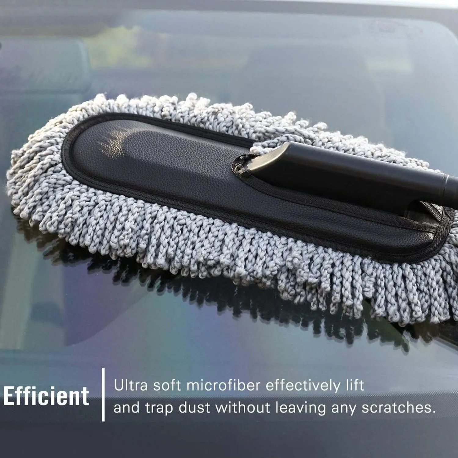 4749 Car Duster, Long Retractable / Soft / Non-Slip / Handle Multipurpose Microfiber Wash Brush Vehicle Interior and Exterior Cleaning Kit with for Car, Boats or Home