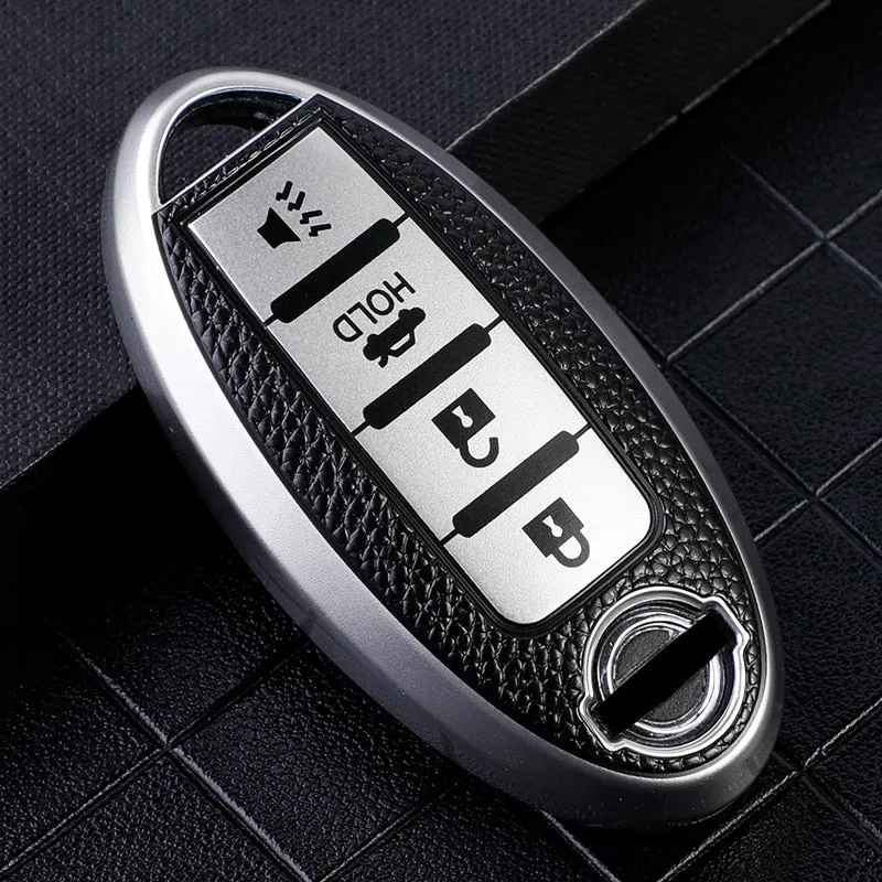 4buttons Car Key Case Cover for Nissan Leaf Micra Qashqai J11 J10 X Trail T32 Versa Note Patrol Key Fob Cover Accessories