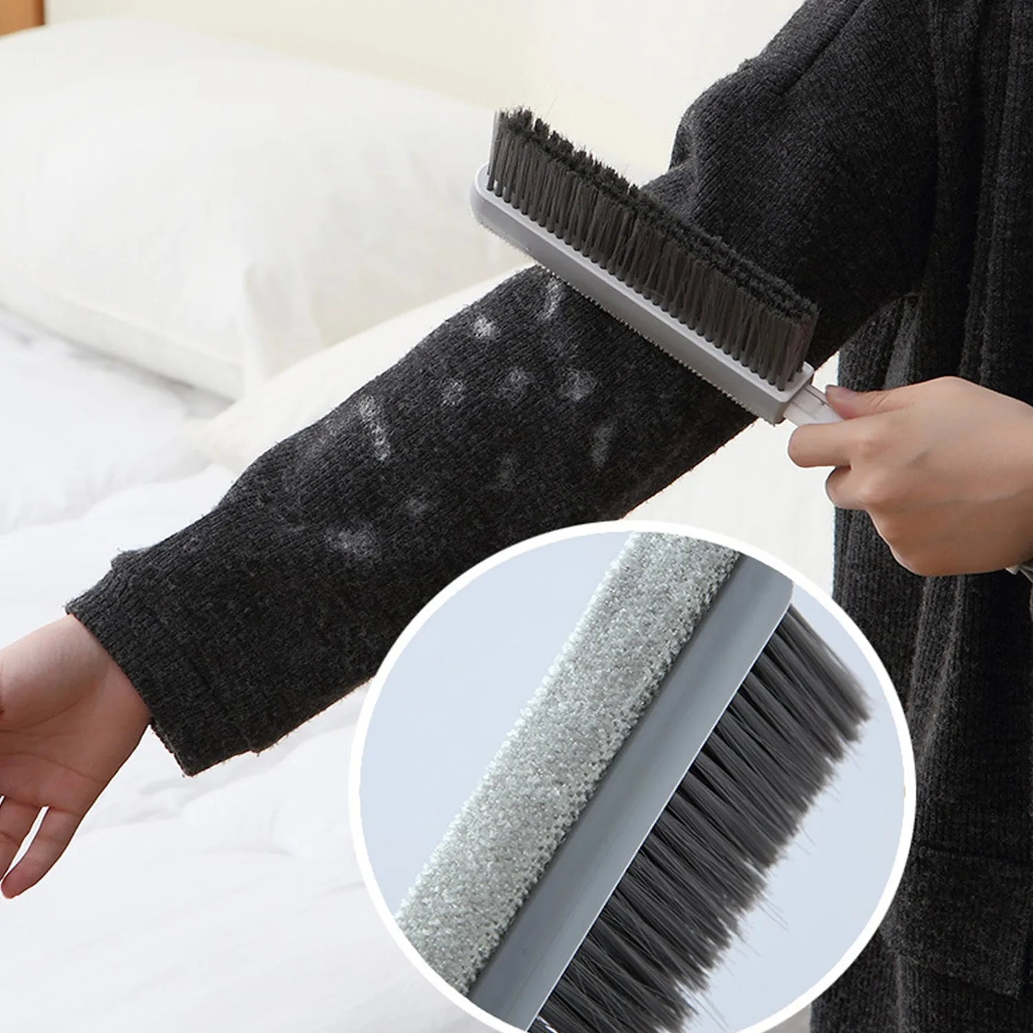 6619 Retractable Long-Handled Brush Household Cleaning Bed Sweeping Brush For Cleaning Car  /  Bed  /  Garden