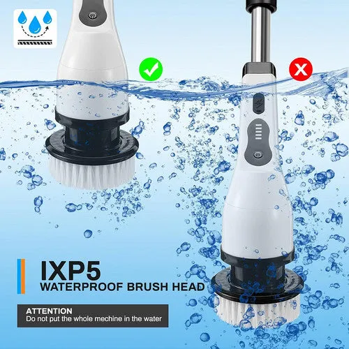 9in1 Electric Spin Scrubber Turbo Scrub Cleaning Brush Cordless Chargeable Tool