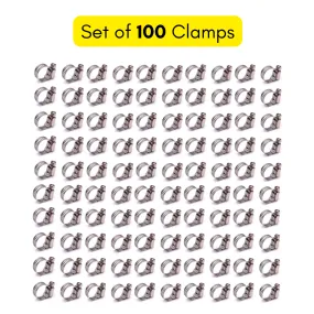 Adjustable Clamp/Clip for Gas Pipe/Water Pipe/Hose Pipe/Fuel Pipe etc., Pack Of 100pcs