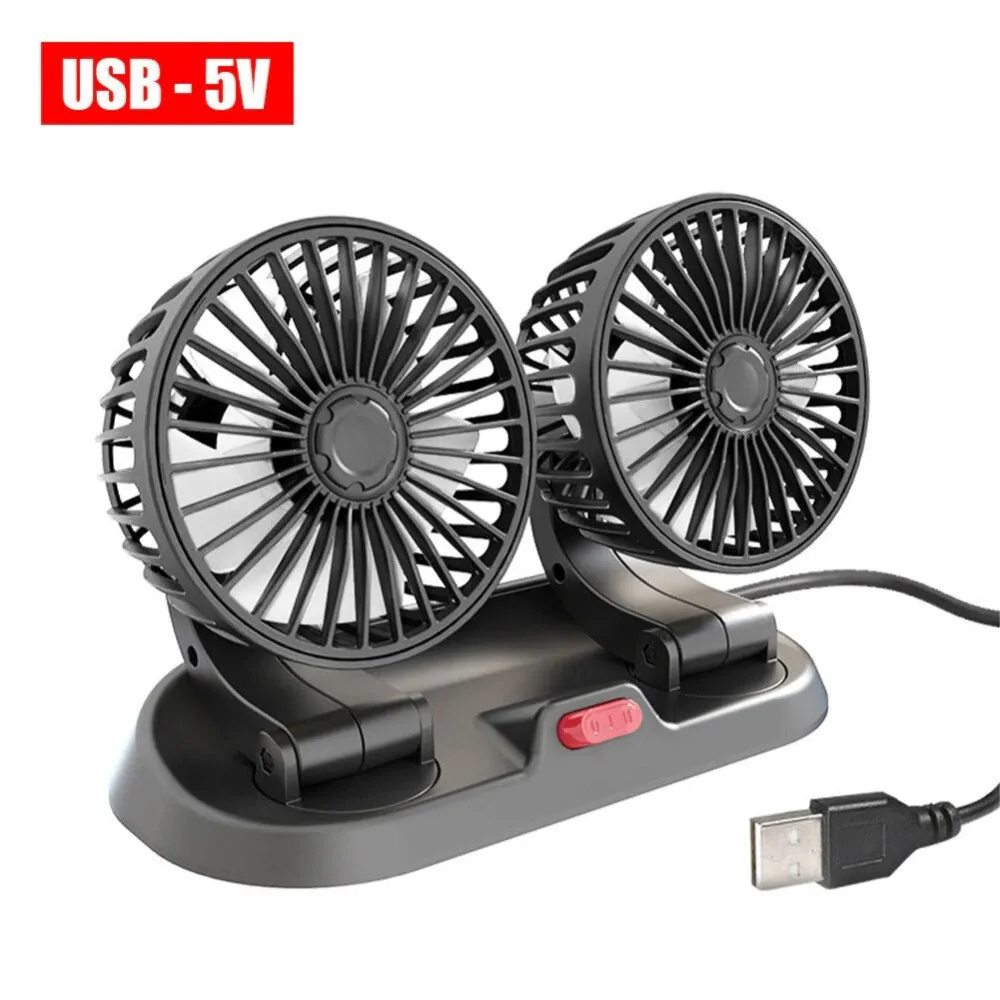 Adjustable Dual-Vent Car Fan