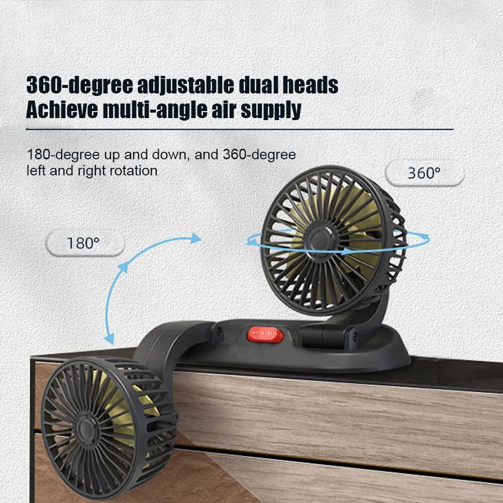 Adjustable Dual-Vent Car Fan