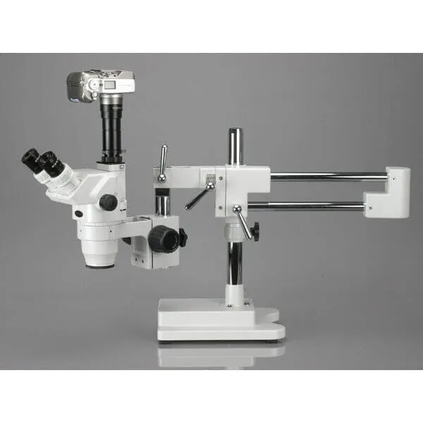 AmScope ZM-4 Series Ultimate Zoom Trinocular Stereo Microscope 6.7X-90X Magnification on 3D Boom Stand