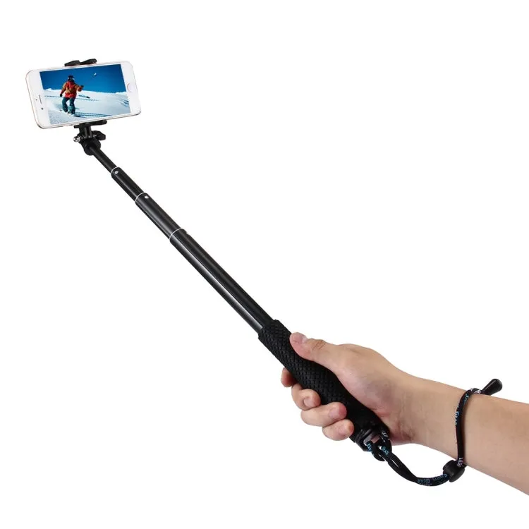 Anti-skid Extendable Self-portrait Handheld Diving Telescopic Monopod Holder Set with Phone Remote Controller & Tripod & Phone Holder for GoPro & Xiaoyi Camera & Smartphones, Full Length Max: about 1m(Black)