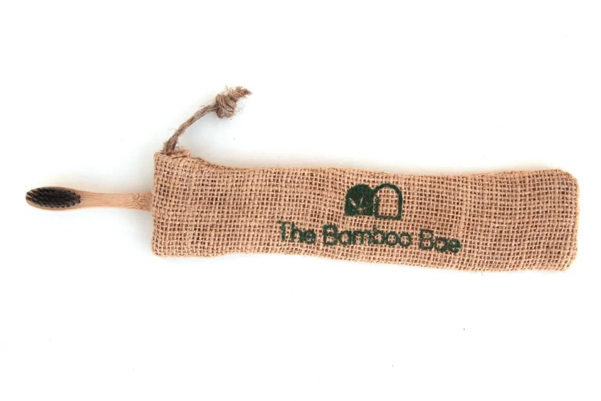 Bamboo Toothbrush | Kids | With Reusable Jute Pouch