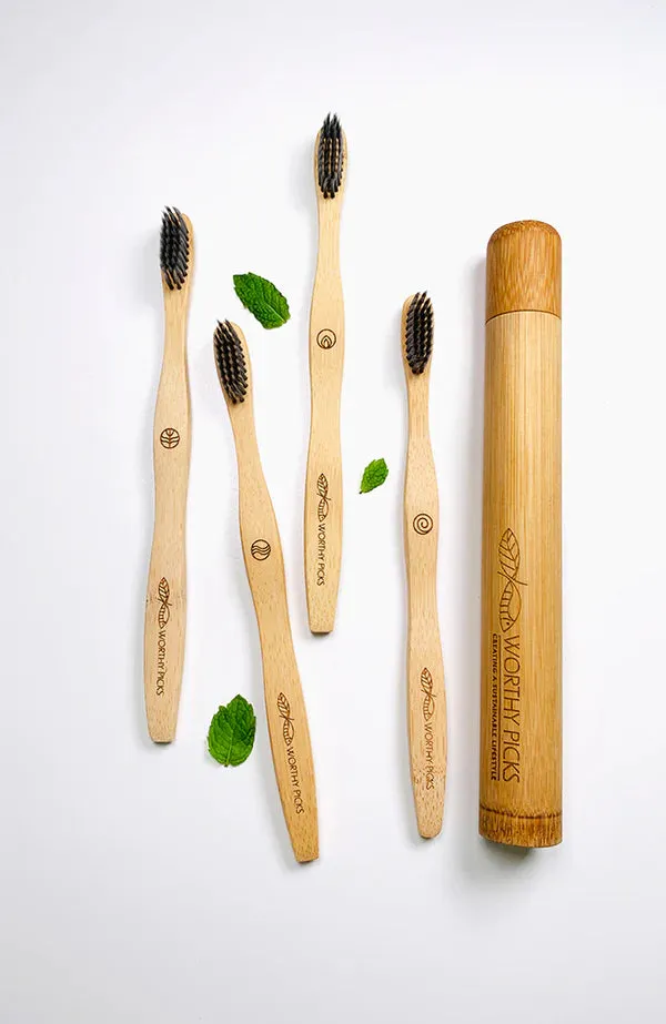 Bamboo Toothbrush Set