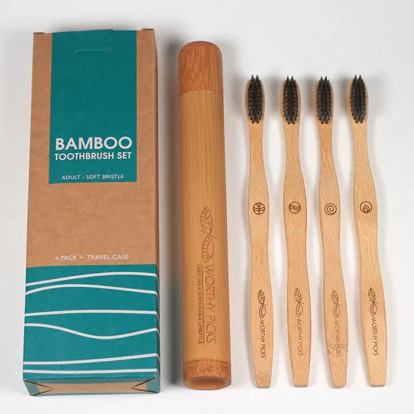 Bamboo Toothbrush Set