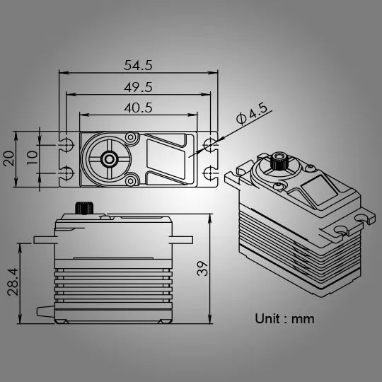 BMS-28A, HV-Digital, High Torque, Coreless, Titanium Gears