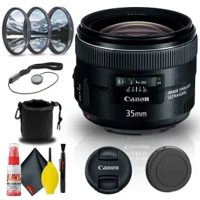 Canon EF 35mm f/2 IS USM Lens (5178B002)   Filter Kit   Lens Pouch Base Bundle