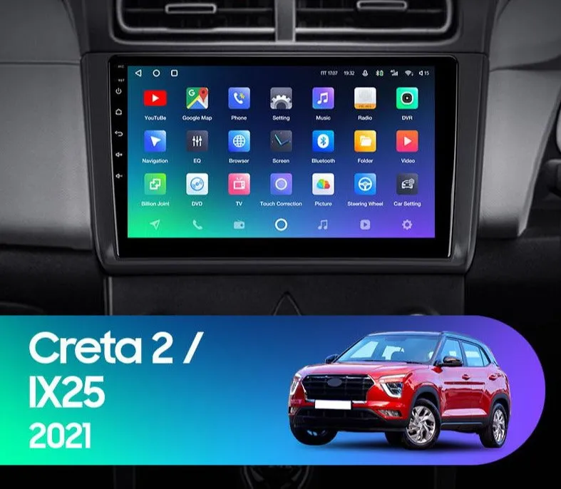 Car Dealz Premium Advanced 4G Model 10.2" Android 12.0 For Hyundai Creta 2 IX25 2021 In Dash Plus OEM Fascia