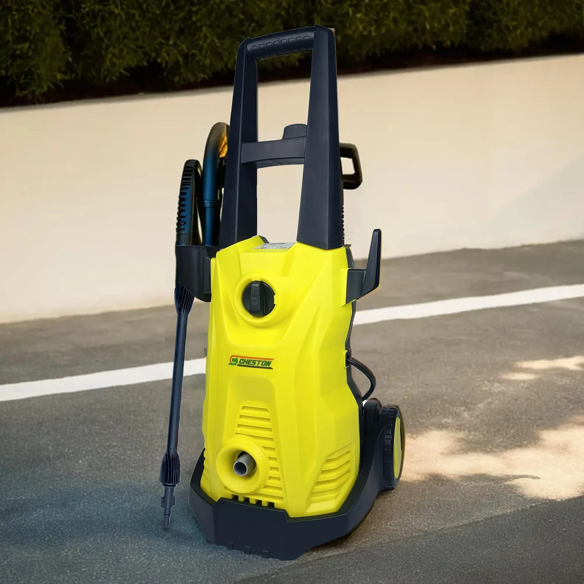 CARBINIC x Cheston Pressure Washer 1500W 120 Bar | Multipurpose High Pressure Pump Electric Car Washing Machine- Portable for Car Bike Cleaning | Outlet Hose Included | Yellow