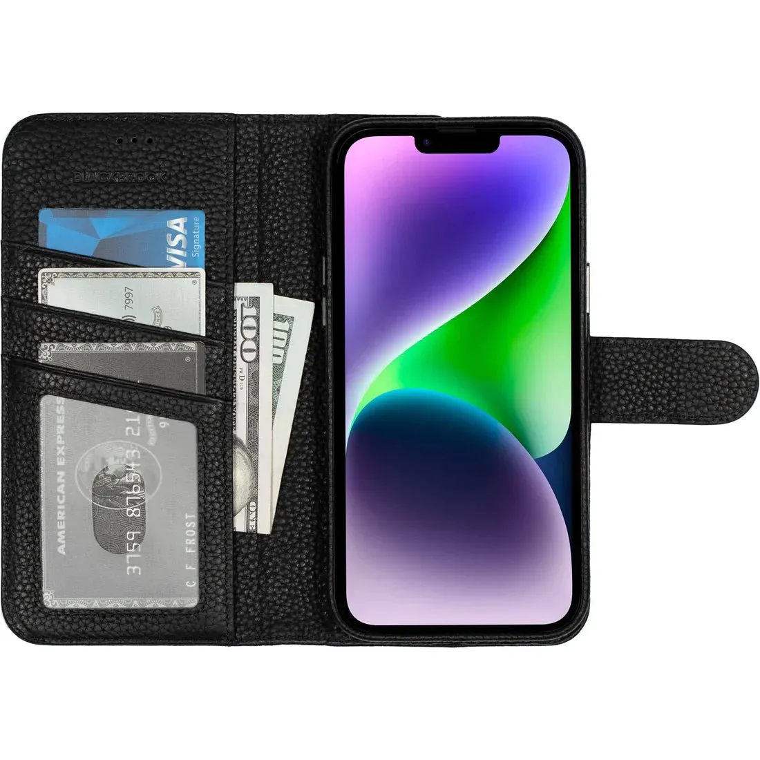 Carson iPhone 14 Plus Wallet Case, Pebble Black