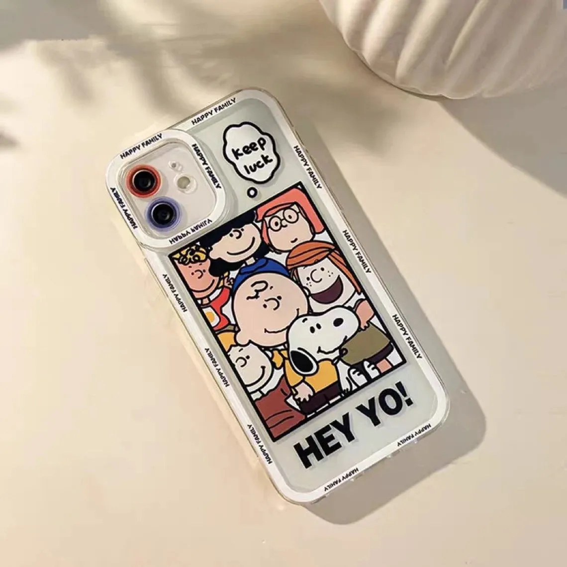 Cartoon Design Cute White Dog and Friends Charlie Sally Linus Keep Luck iPhone Case 6 7 8 PLUS SE2 XS XR X 11 12 13 14 15 Pro Promax 12mini 13mini