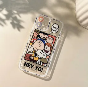 Cartoon Design Cute White Dog and Friends Charlie Sally Linus Keep Luck iPhone Case 6 7 8 PLUS SE2 XS XR X 11 12 13 14 15 Pro Promax 12mini 13mini