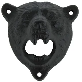 Cast Iron Wall Mount Black Bear Beer,/Soda Bottle Opener