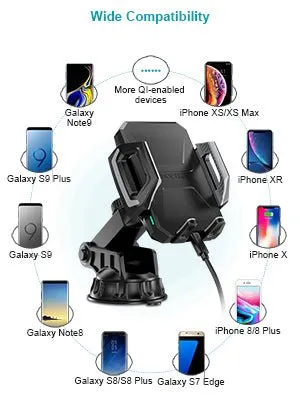 Choetech 15W Wireless Car Mount - Black T521-S