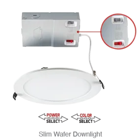 Circa 6 Inch LED Round Wafer Down Light, 1,080 Lumens, 13W, 120V, CCT Selectable: 2700K/3000K/3500K/4000K/5000K