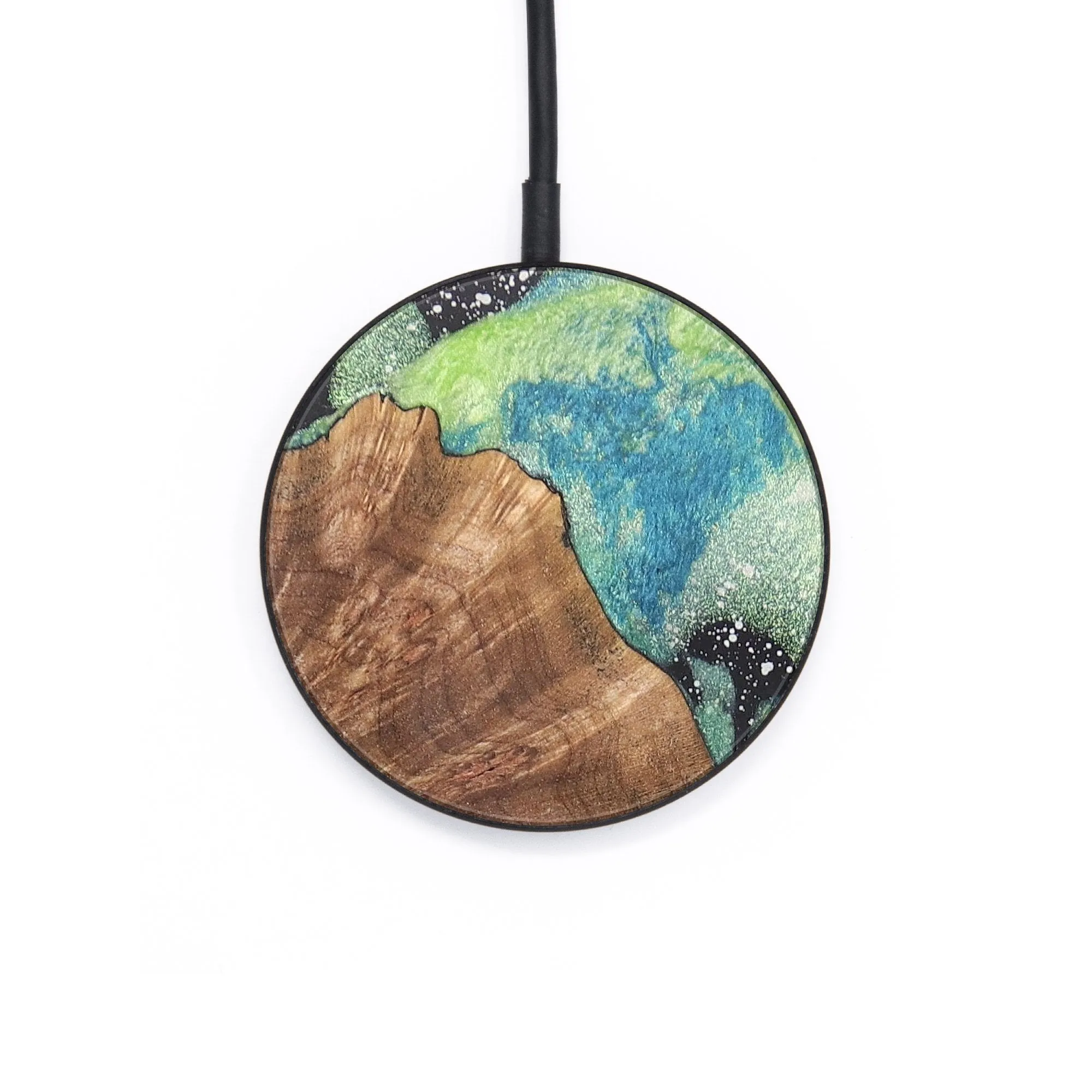 Circle Wood Resin Wireless Charger - Cassie (Cosmos, 690858)