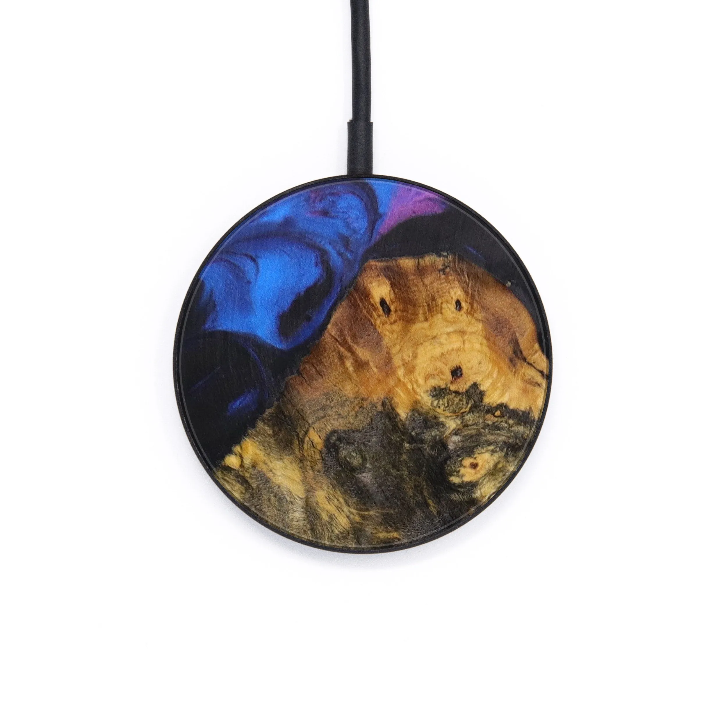 Circle Wood Resin Wireless Charger - Dejah (Blue, 621490)