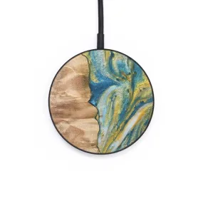 Circle Wood Wireless Charger - Marco (Teal & Gold, 732954)