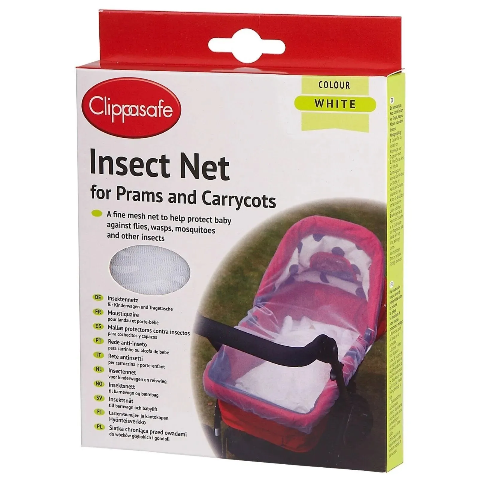 Clippasafe Pram/Carrycot Insect Net White