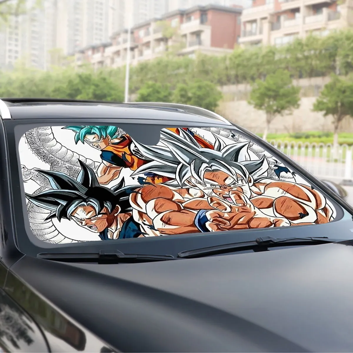 DBS Goku SSJ Transformations White God Blue Red Kaioken Ultra Instinct Windshield Sunshade