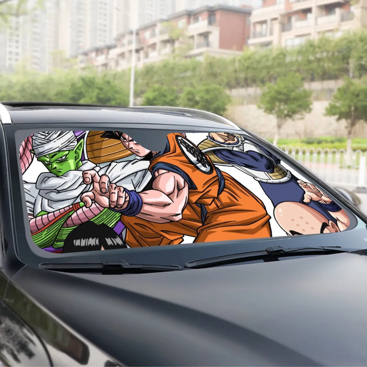 DBZ Goku Fighting Stance Gohan Piccolo Krillin Vegeta Frieza Color Windshield Sunshade