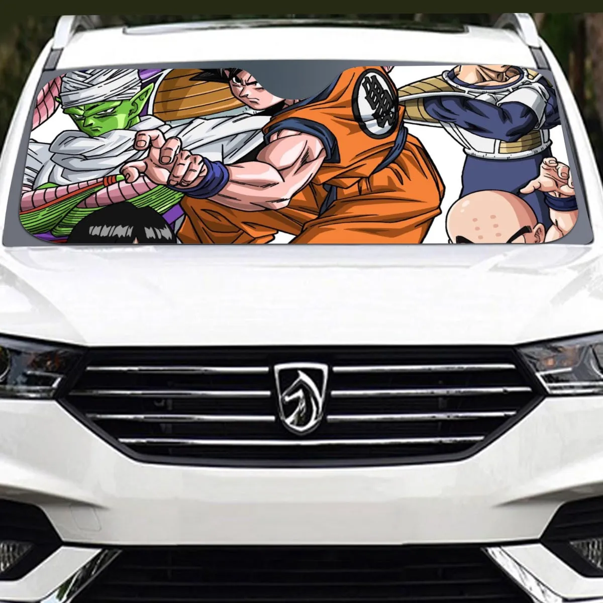 DBZ Goku Fighting Stance Gohan Piccolo Krillin Vegeta Frieza Color Windshield Sunshade