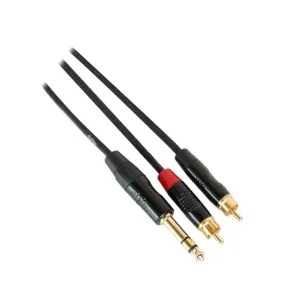 Digiflex HIN-1S-2R-6 Pro Splitter Cable TRS to 2x RCA Plug - 6 Foot