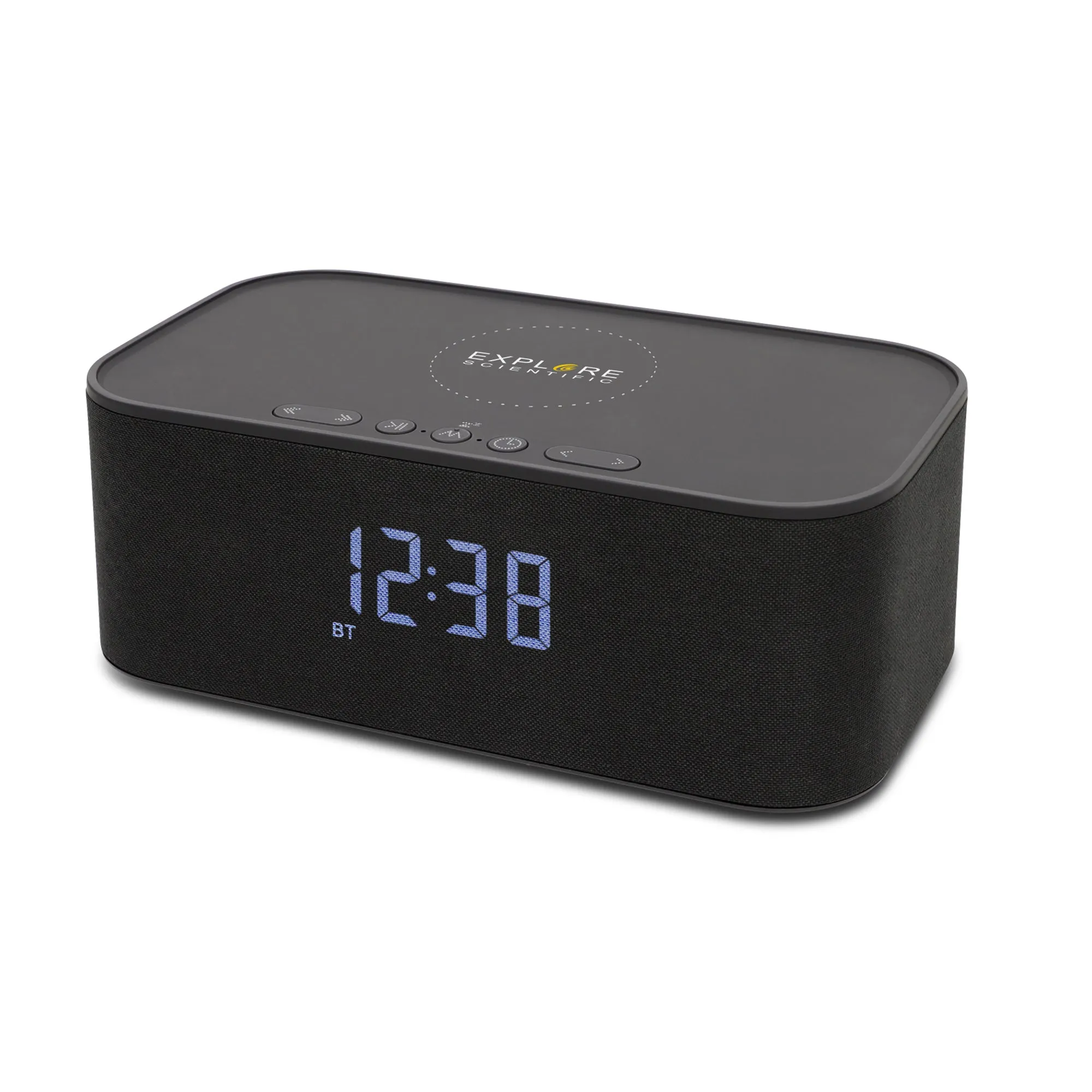 Explore Scientific Clock with BT Speaker and Wireless Charger