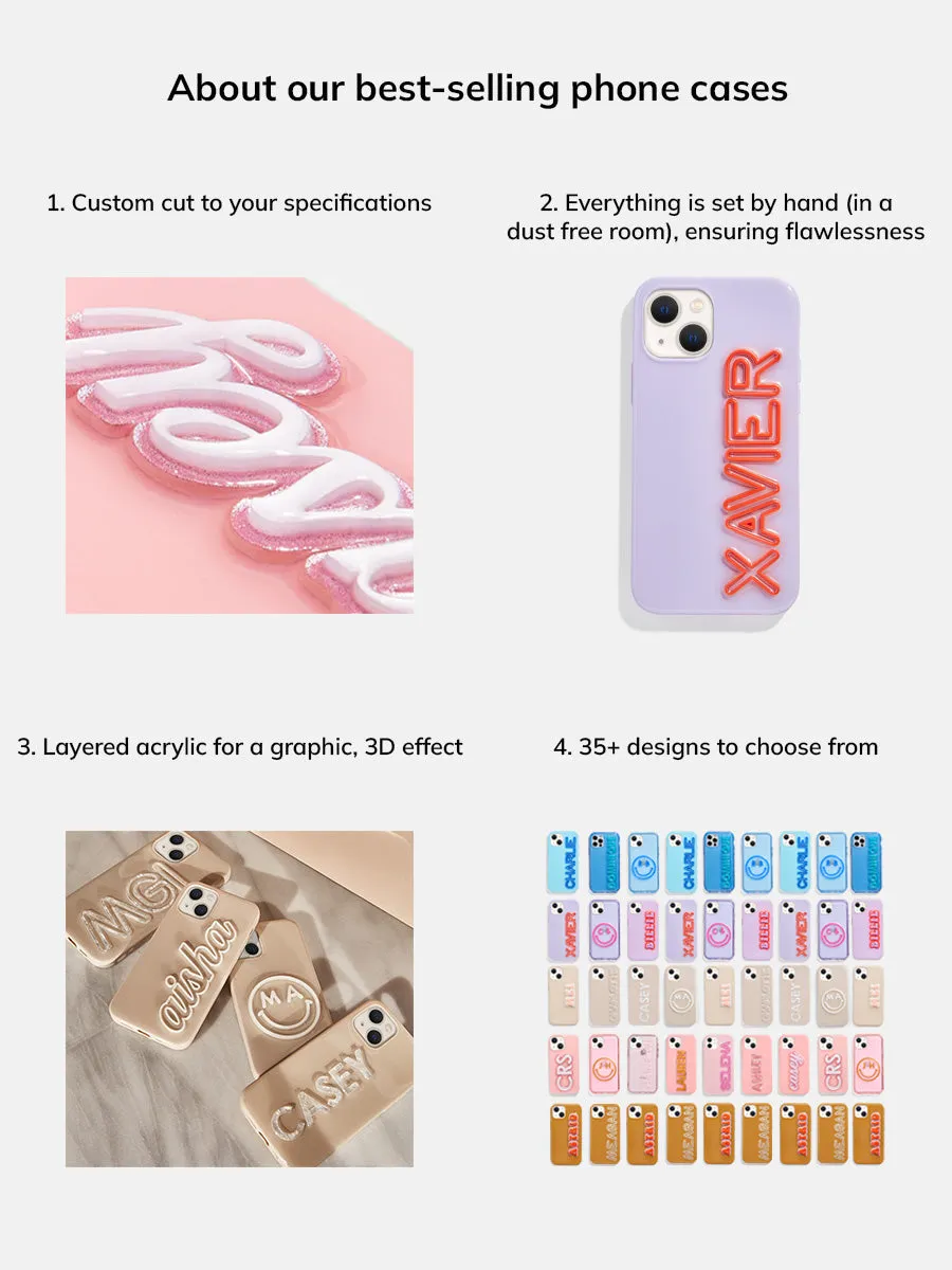 Fine Line Custom iPhone Case - Mauve/Light Pink