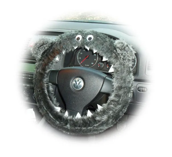 Fuzzy Monster car steering wheel cover Plain faux fur choice of colour