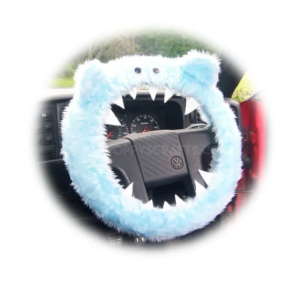 Fuzzy Monster car steering wheel cover Plain faux fur choice of colour