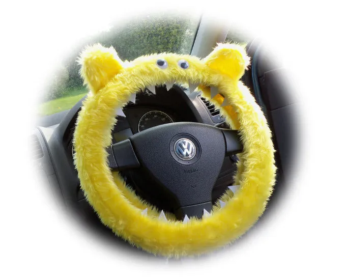 Fuzzy Monster car steering wheel cover Plain faux fur choice of colour