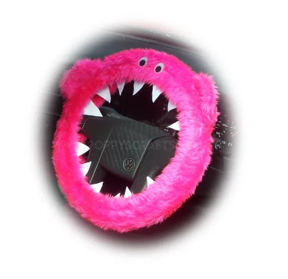 Fuzzy Monster car steering wheel cover Plain faux fur choice of colour