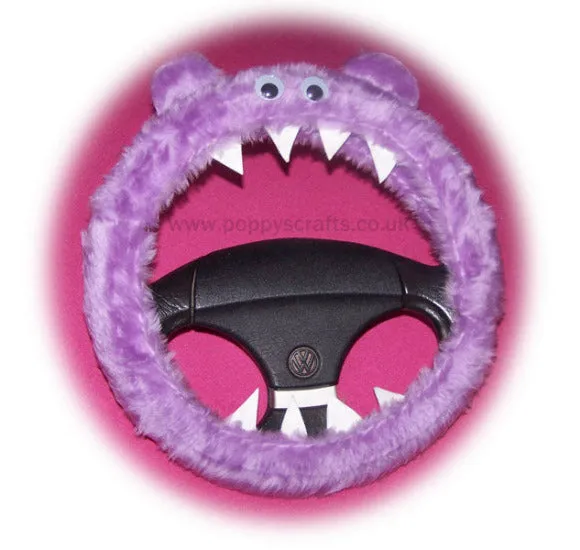 Fuzzy Monster car steering wheel cover Plain faux fur choice of colour