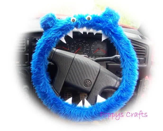 Fuzzy Monster car steering wheel cover Plain faux fur choice of colour