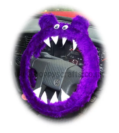 Fuzzy Monster car steering wheel cover Plain faux fur choice of colour