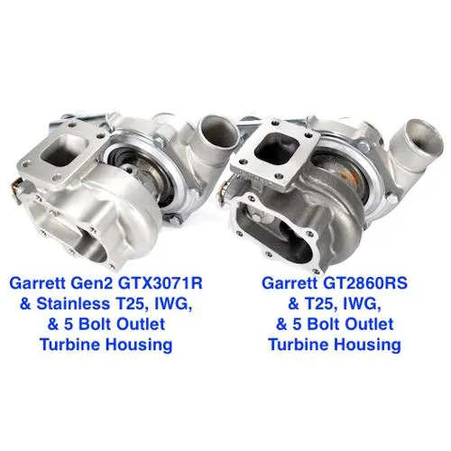 GEN2 Garrett GTX3076R, Compact Comp Hsg, Stainless .86 AR T25 IWG 5 Bolt Turbine Hsg, 1 Bar Actuator GRT-TBO-B35