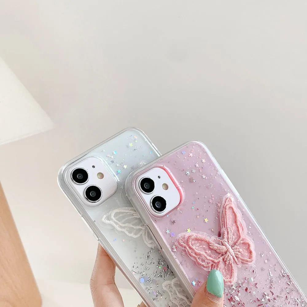 Glitter Star Butterfly iPhone Cases