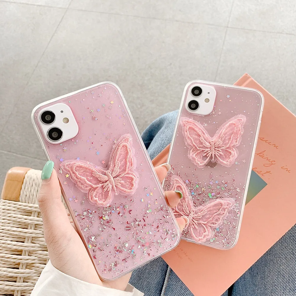 Glitter Star Butterfly iPhone Cases