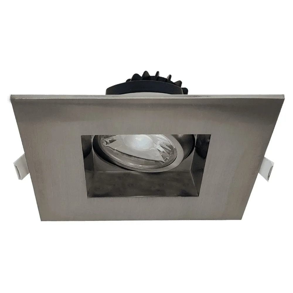 Goodlite G-48364 8W LED 3" Square Regress Gimbal Downlight Selectable CCT Brushed Nickel